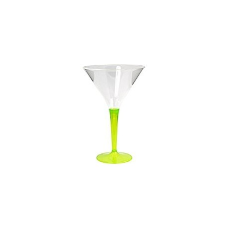 Verre à cocktail réutilisable pied couleur vert anis 