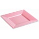 Assiette réutilisable carrée 24 cm couleur rose pastel