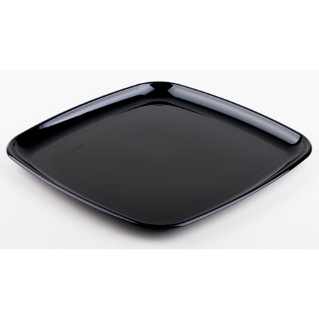 Plateau carré plastique noir 35x35 cm par 5