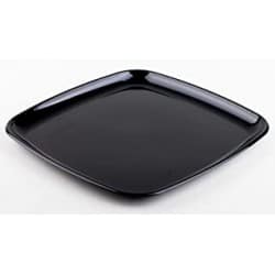 Plateau carré plastique noir 30x30 cm par 5