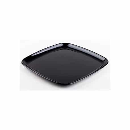 Plateau carré plastique très rigide noir 30x30 cm par 5