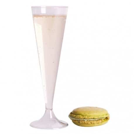 flûte champagne en plastique transparent réutilisable de 12 cl