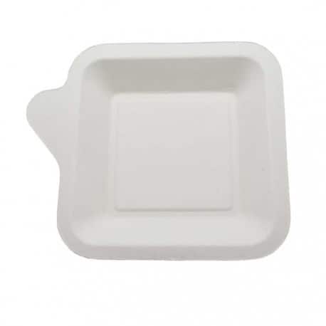 Mini assiette en pulpe blanche 11 cm x 13 cm par 50