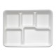 25 Plateaux repas biodégradablex 5 compartiments 