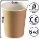 50 Gobelets verres en carton brun 24 cl