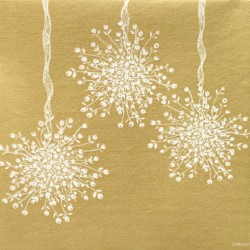 20 Serviettes de table papier intissé OR décor Boule de Gui