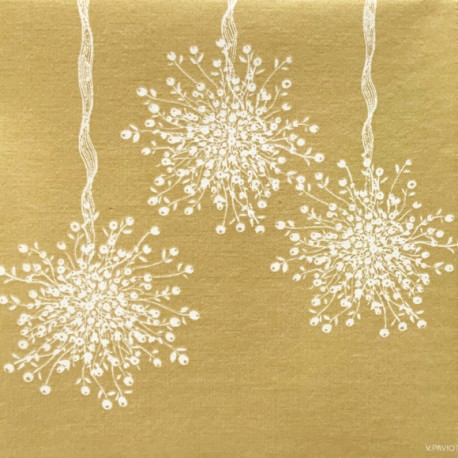 20 Serviettes de table papier intissé décor Boule de Gui