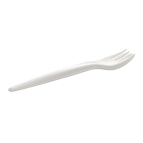 Fourchette carton blanc nature 17 cm 