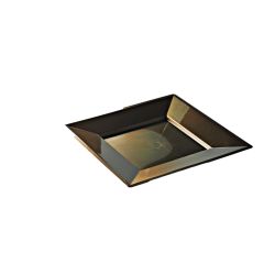 Assiette réutilisable chocolat carrée 24 cm recyclable 12P