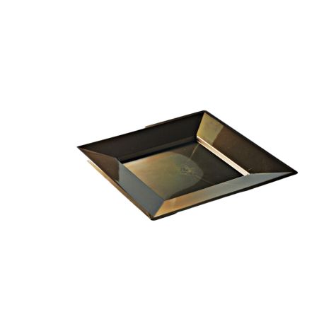 Assiette réutilisable chocolat carrée 24 cm recyclable 12P