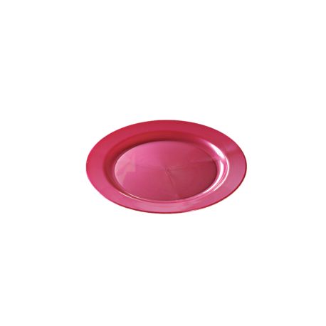 Assiette réutilisable ronde 19 cm rose magenta par 12