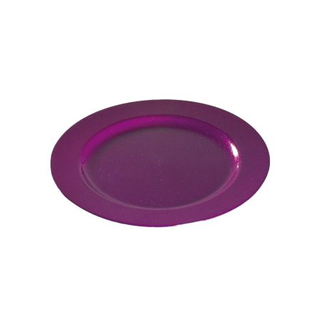 Assiette réutilisable ronde 19 cm pourpre pailletée par 12