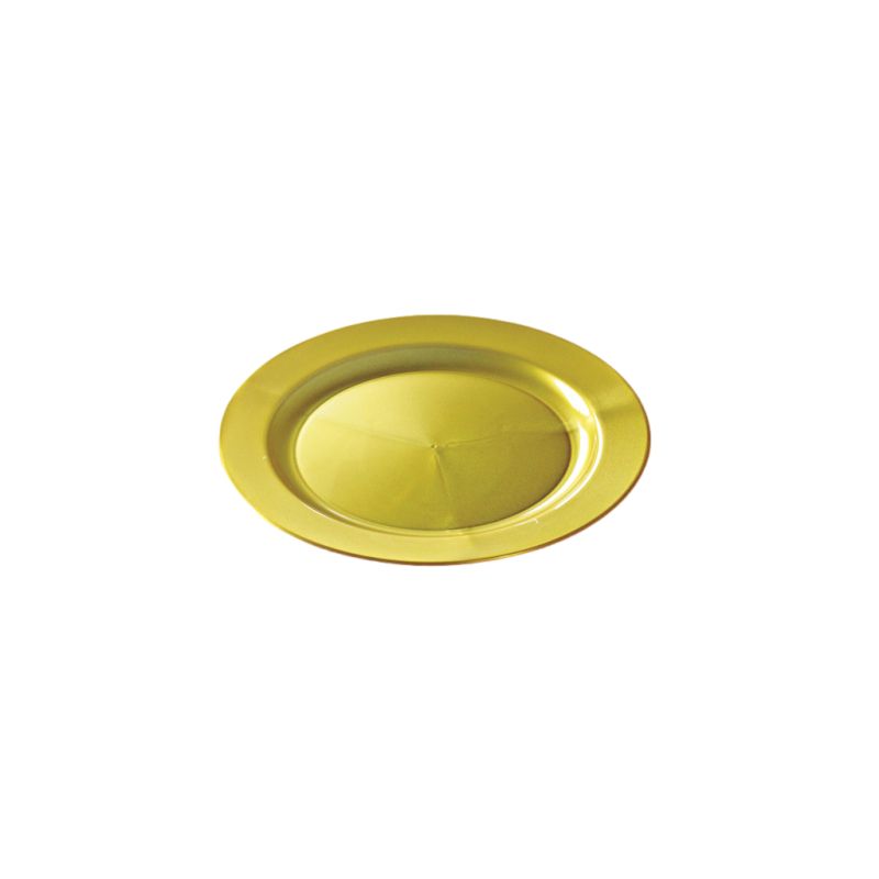 Assiette mariage recyclable ronde 24 cm Or nacré par 12