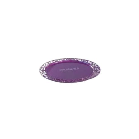 assiette ronde en plastique rigide noir prestige 19 cm