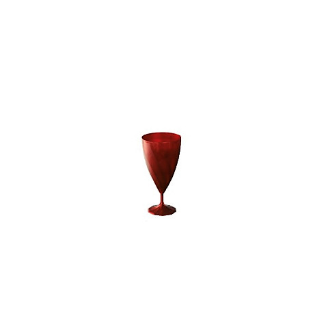 Verre à vin effet torsadé rouge carmin par 6