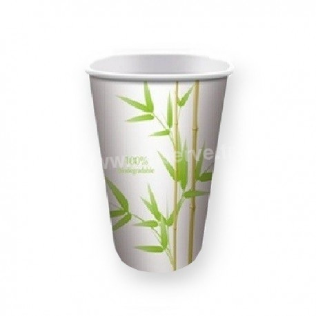 Gobelet bambou biodégradable décor feuilles 20 cl par 50