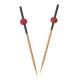 Pique brochette en bambou 7 cm rouge et noir par 100