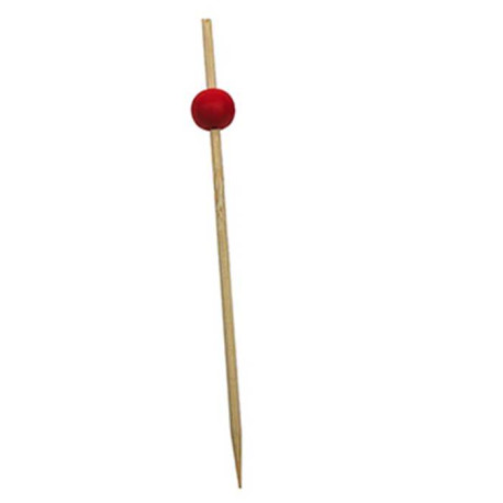 Pique brochette 12,5 cm décor boule rouge par 100