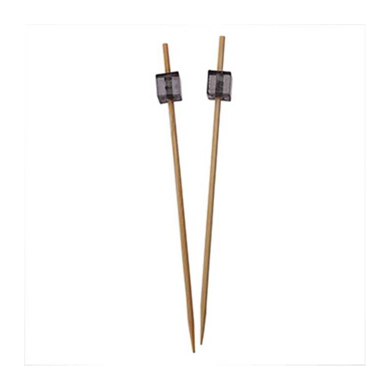 Pique cocktail bambou apéritif cube noir 9 cm par 100