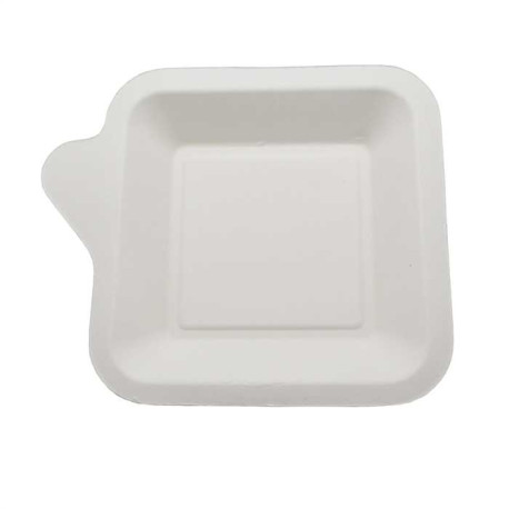 Mini assiette pulpe blanche 11 cm x 13 cm par 50