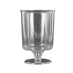Verre à pied cristal plastique réutilisable rigide 16 cl 400P