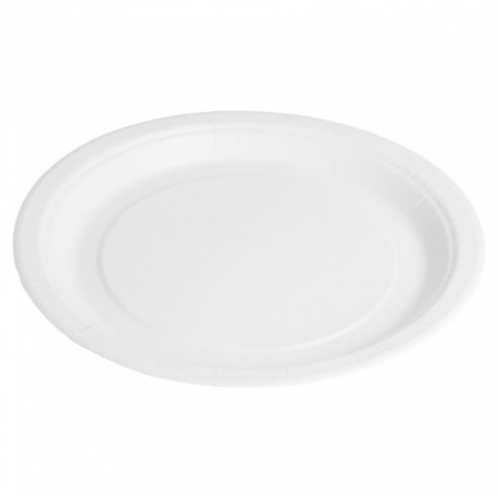 Assiette carton biodégradable blanche ronde 18 cm par 50-Adiserve