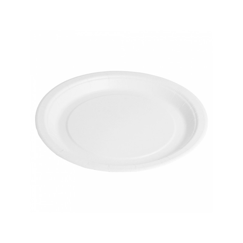 Assiette carton biodégradable blanche ronde 18 cm par 50-Adiserve