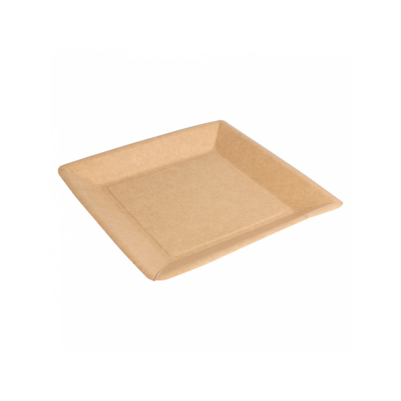 Assiette en carton kraft naturel 23cm, vaisselle jetable - Badaboum