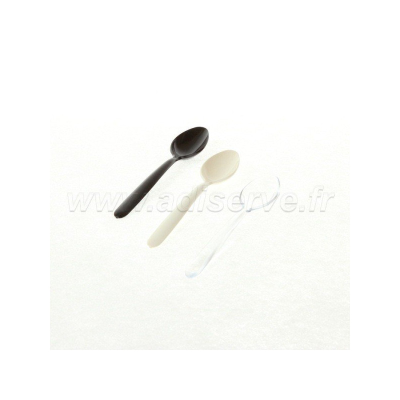 Mini cuillère plastique noir à verrine très rigide 10 cm