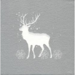 Serviette de table papier intissé décor cerf de Noel par 20